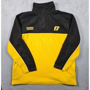 Vintage Nascar Sweatshirt Mens XL Yellow Black Dewalt Racing Matt Kenseth Fleece